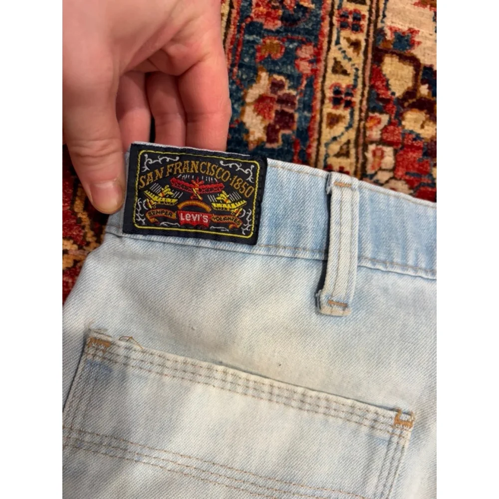Levi’s 1850 San Francisco Heritage Orange Tab Wide Leg Jeans Light Wash
